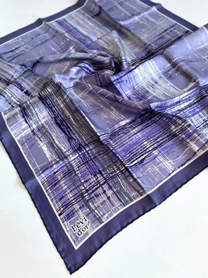 Levidor Tivil Saf Ipek Eşarp 49689 Mor Karışık Desen