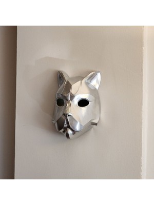 El Yapımı Gümüş Kedi Duvar Dekoru, Şık ve Özgün Tasarım