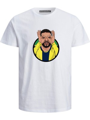 Gözlük Gol Sevinci Ennesyri Baskılı Pamuklu Yetişkin Tişört