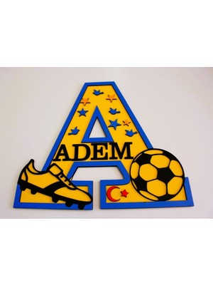 Kişiye Özel Çocuk Odası Kapı ve Duvar Süsü A Harfi, Renkli ve Eğlenceli Tasarım