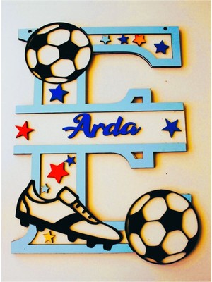 Kişiye Özel Çocuk Odası Kapı ve Duvar Süsü, Pembe Renkli E Harfi Tasarımı