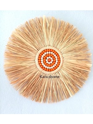 Haki Boncuklu Duvar Süsü, Şık ve Doğal Dekoratif Aksesuar.