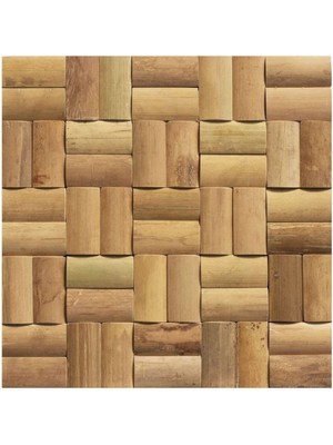 3 Boyutlu Masif Ahşap Karo ART270, Kahverengi, Şık ve Dayıklı Dekorasyon Parçası