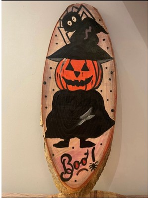 Renkli Balkabağı Kütük Dekor 40X16 cm NO:156, Eğlenceli ve Şık Dekorasyon Parçası