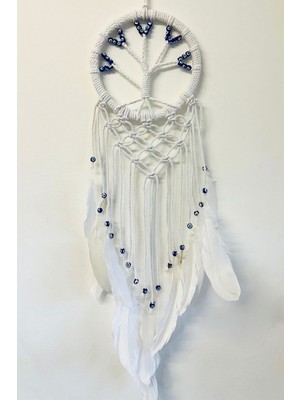 El Yapımı Beyaz Makrome Düş Kapanı, Şık ve Doğal Dekorasyon Için Tasarım