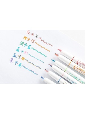Yuguang Fineliner Renkli Kalem 2 Renk Uçlu Seti 6lı
