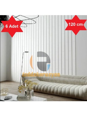 Renkli Ahşap Şerit Duvar Paneli, 120 Cm, Modern ve Şık Dekorasyon Unsuru