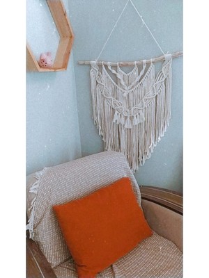 Ekru Makrome Duvar Süsü, Şık ve Zarif Dekorasyon Parçası