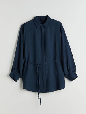 Dokulu Kadın Gömlek Tunik  (W5)