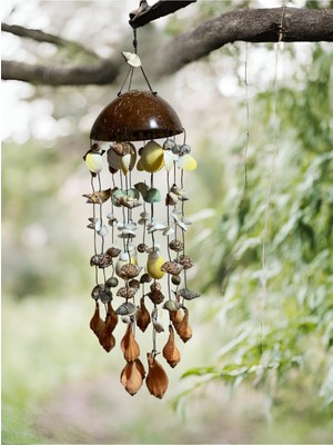 Çok Renkli Doğal Deniz Kabuklu Rüzgar Çanı ve Bahçe Tavan Süsü