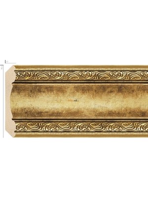 Şık Eskitme Işlemeli Saray Kartonpiyer 11 Cm, 4 Adet, Toplam 9,6 Metre