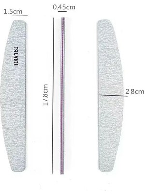 Anıl Gel Polish Protez Tırnak _ Kalıcı Oje Için Kağat Törpü Manikür / Pedikür 100/180 Gritli 4 li Törpü