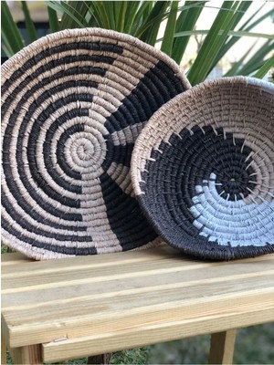 El Yapımı Afrika Renkli Duvar Tabağı ve Kase Seti, Dekoratif ve Şık Tasarım