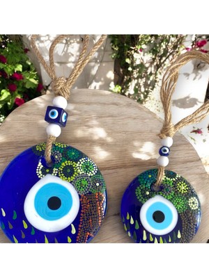 Renkli Cam Nazar Boncuğu Duvar Süsü, Şık ve Enerjik Dekoratif Aksesuar