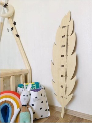 Çocuklar Için Ahşap Boy Ölçüm Cetveli, Duvar Dekoru, 100X30 cm