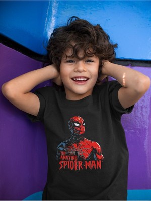 The Amazing Spider-Man Baskılı Unisex Örümcek Adam Film Çocuk Tişört (1-12 Yaş)