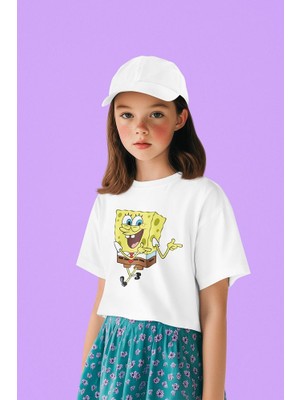 Süngerbob Baskılı Unisex Çizgi Film Çocuk Tişört (1-12 Yaş)
