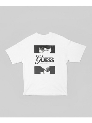 Billie Eilish Guess Baskılı Tasarım Unisex Oversize Şarkıcı Tişört