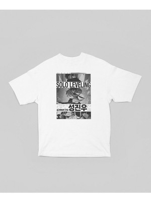 Solo Leveling Baskılı Unisex Oversize Anime Karakter Tişört