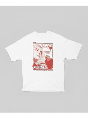 Billie Eilish Happier Than Ever Baskılı Unisex Oversize Şarkıcı Tişört