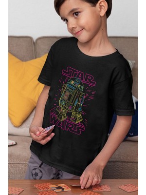 Tasarım Star Wars Baskılı Unisex Yıldız Savaşları Film Çocuk Tişört (1-12 Yaş)