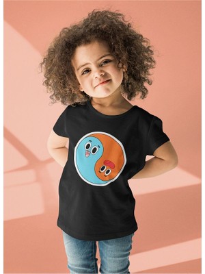 Gumball ve Darwin Baskılı Unisex Çizgi Film Çocuk Tişört (1-12 Yaş)