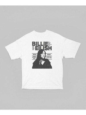 Billie Eilish Baskılı Unisex Oversize Şarkıcı Tasarım Tişört