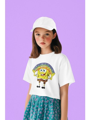 Süngerbob Baskılı Unisex Çizgi Film Çocuk Tişört (1-12 Yaş)