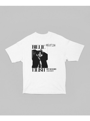 Billie Eilish Hit Me Hard And Soft Baskılı Unisex Oversize Şarkıcı Tişört