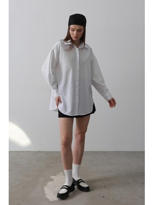 Oversize Uzun Kollu Poplin Gömlek