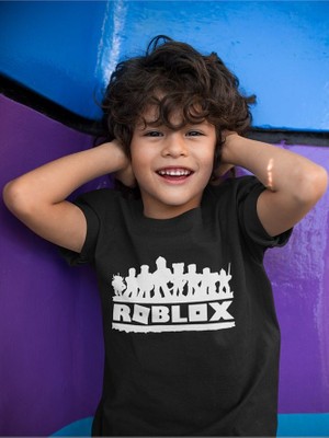 Tasarım Roblox Baskılı Unisex Oyun Çocuk Tişört (1-12 Yaş)