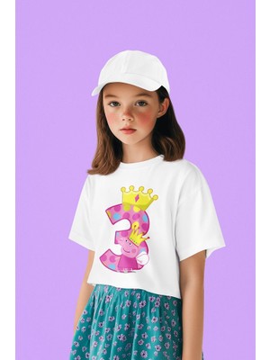 Peppa Pig 3 Yaş Baskılı Unisex Çizgi Film Çocuk Tişört (1-12 Yaş)
