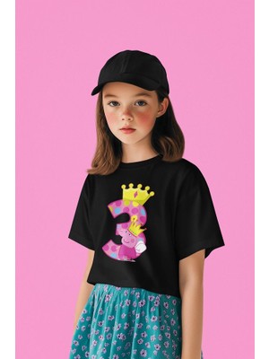 Peppa Pig 3 Yaş Baskılı Unisex Çizgi Film Çocuk Tişört (1-12 Yaş)