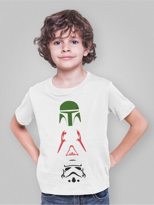 Star Wars Baskılı Unisex Çizgi Film Çocuk Tişört (1-12 Yaş)