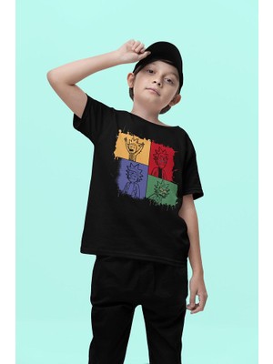 Tasarım Rick And Morty Baskılı Unisex Çizgi Film Çocuk Tişört (1-12 Yaş)