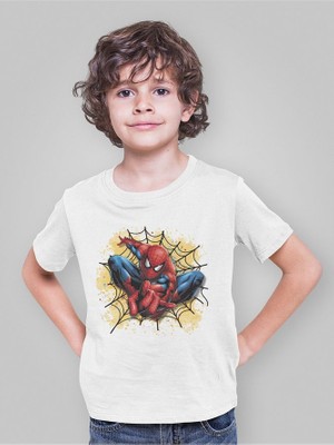 Spider-Man Kahraman Baskılı Unisex Örümcek Adam Film Çocuk Tişört (1-12 Yaş)
