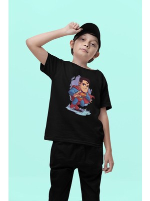 Süperman Baskılı Unisex Süper Kahraman Film Çocuk Tişört (1-12 Yaş)