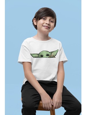 Star Wars Yoda Baskılı Unisex Film Çocuk Tişört (1-12 Yaş)