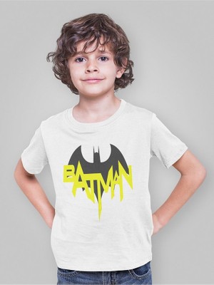Tasarım Batman Baskılı Unisex Film Çocuk Tişört (1-12 Yaş)