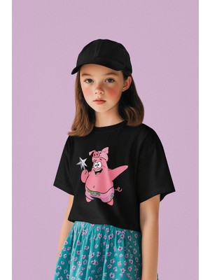Süngerbob Patrick Baskılı Unisex Çizgi Film Çocuk Tişört (1-12 Yaş)