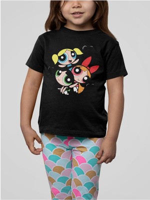 Power Puff Girls Baskılı Unisex Çizgi Film Çocuk Tişört (1-12 Yaş)