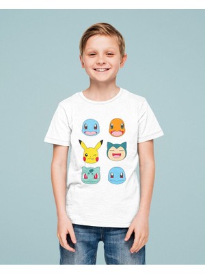 Pokemon Karakterler Baskılı Unisex Çizgi Film Çocuk Tişört (1-12 Yaş)