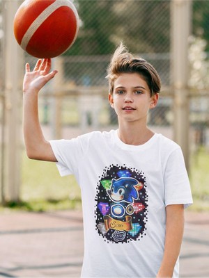 Sonic Baskılı Unisex Çizgi Film Çocuk Tişört (1-12 Yaş)