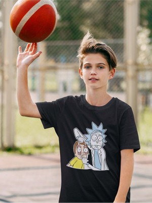 Rick And Morty Baskılı Unisex Çizgi Film Çocuk Tişört (1-12 Yaş)