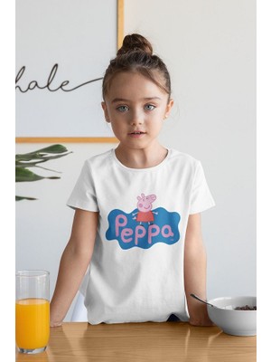 Peppa Pig Baskılı Unisex Çizgi Film Çocuk Tişört (1-12 Yaş)