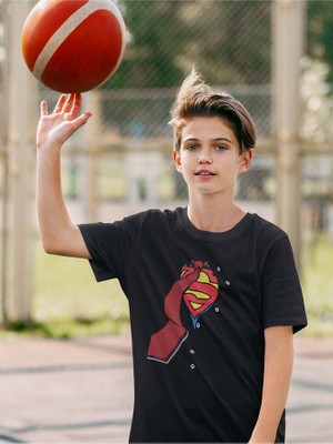 Tasarım Süperman Baskılı Unisex Çizgi Film Çocuk Tişört (1-12 Yaş)
