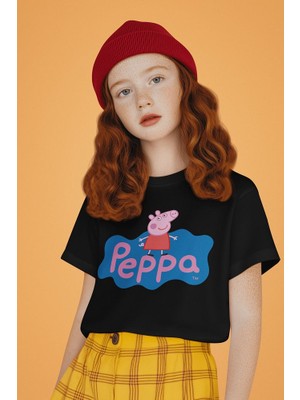 Peppa Pig Baskılı Unisex Çizgi Film Çocuk Tişört (1-12 Yaş)