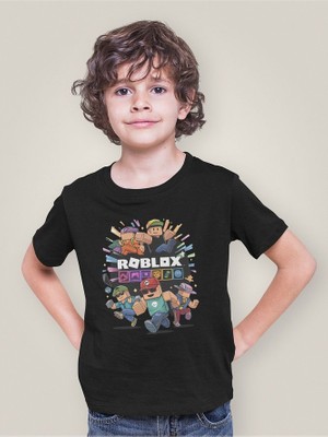 Roblox Baskılı Unisex Oyun Çocuk Tişört (1-12 Yaş)
