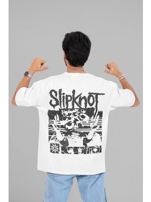 Slipknot Müzik Grubu Baskılı Unisex Oversize Tişört