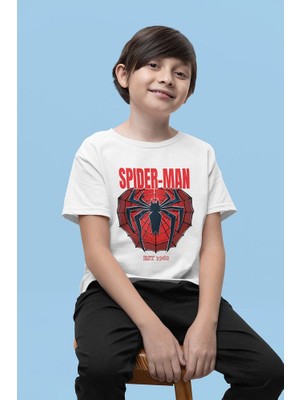 Spider-Man Baskılı Unisex Örümcek Adam Çizgi Film Çocuk Tişört (1-12 Yaş)